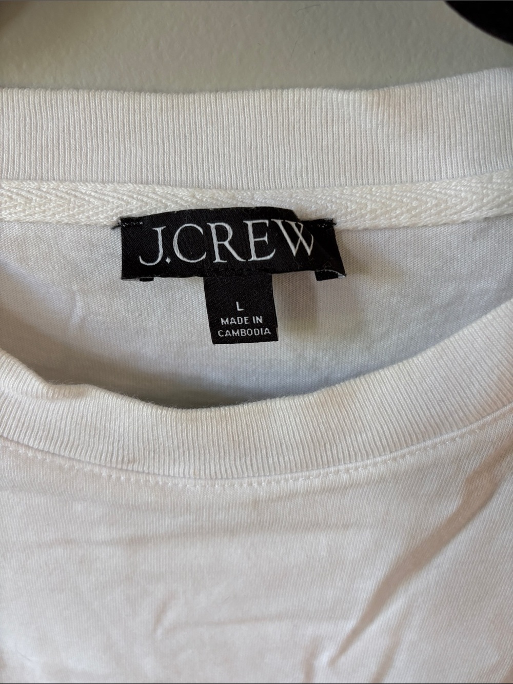 J Crew Relaxed Premium Weight Cropped Cotton T Shirt size Large - Picture 2 of 2